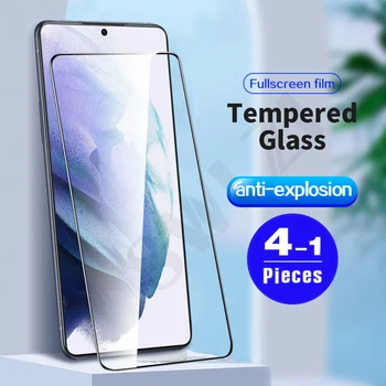 1-4gab 9D pilnībā segtu aizsargplēvi Samsung Galaxy s7 malas s8 s9 plus rūdīts stikls tālruņa ekrāna aizsargs, uz stikla