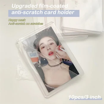 10PCS korejiešu Stilā Elks Photocard Piedurknēm Clear Anti-scratch Plastmasas Savākt Turētājs Goo Karti Iestatīt Caurspīdīgu Sabiezēt Vāciņu
