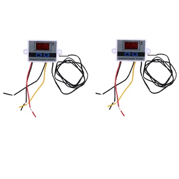2X 10.A AC110-220V Digitālais Temperatūras regulators XH-W3001 Inkubatoru Dzesēšanas Slēdzis Apkures Termostats NTC Sensors
