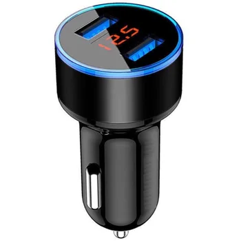 3.1 Dual USB Automašīnas Lādētājs 2 Ports, LCD Displejs 12-24V Ātri Ātrās Uzlādes Auto Strāvas Adapteris Ar LED Gaismas