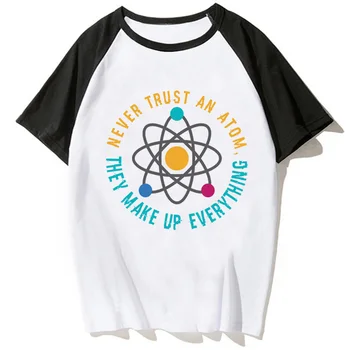 Atoms Melecule Zinātnes t krekls sievietēm komiksu t-krekli, sieviešu Japāņu dizaineru drēbes