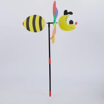 Bišu Sešas Krāsas trīsdimensiju Vējdzirnavas Karikatūra Dzīvnieku Bērniem, Rotaļlietas, Mājas Dārzā Apdare Vēja Ripu Whirligig Pagalmā Dekori