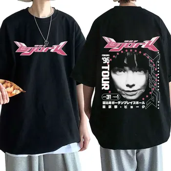 Bjorka, Japānas Tūrisma 1996. Gada Mūzikas Albumu Druka T Kreklu Hip Hop Streetwear T-krekli Vīriešu Lielgabarīta Īsām Piedurknēm T-krekls Streetwear