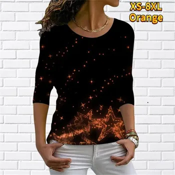 Gadījuma Harajuku Digital Stars 3D Drukas Sieviešu T Krekls ar Īsām Piedurknēm Vasaras Šaura Apkakle Personalizētu Femme Sieviešu Topi Apģērbi