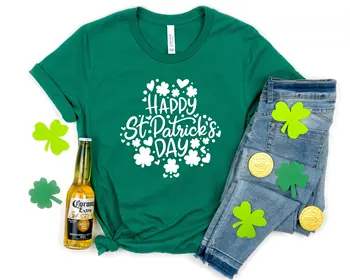 Happy Svētā Patrika Dienas Shamrock Krekls Laimīgs Āboliņš Formas Drukas Sieviešu T-krekls 2023 Labāko Modes Īrijas Dienu Sieviešu Krekls