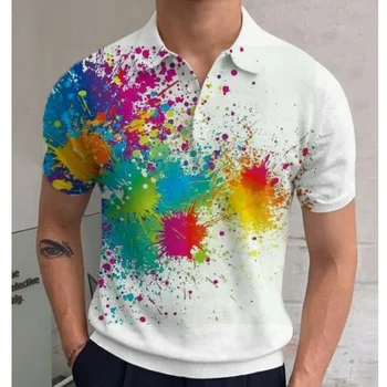 Jauns Vīriešu Polo Krekls 3d Grafikas Iespiestas Vīriešu Apģērbu Vasaras Gadījuma Īsām Piedurknēm Zaudēt Lielgabarīta Krekls Ielu Modes Topi, t-veida
