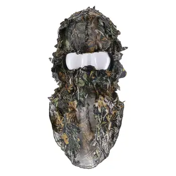 Maskēšanas Medību Lapu 3D Sejas Maska Kapuci Āra Medību, Zvejas Galvassegas Camo Cepure