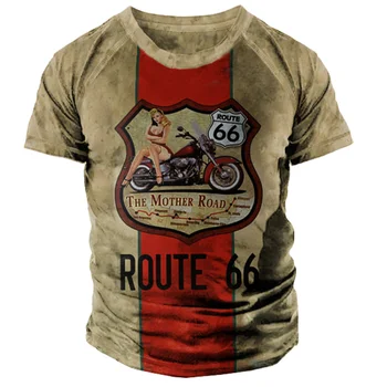 Motociklu T-krekls Vīriešiem 3D Auto Drukas Īsām Piedurknēm Vintage Topi Ielu Braukt Biker T Krekls Vīriešu T Krekls Lielgabarīta Tee Kreklu Vīrietis