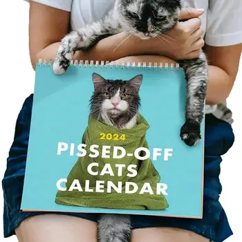 Radošā Pissed-Off Kaķi Kalendāra Creative Portatīvo Mēneša Kalendārs, Plānošanas Kalendārs Kaķis Mīļāko Darbvirsmas Apdare uzdevumu