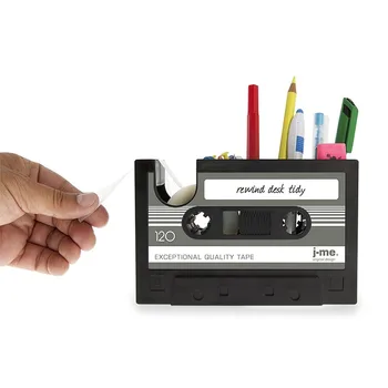 Radošā Retro audiokasete pildspalvu box office Desk Kārtīgs zīmuli gadījumā Lentes iztikt biroja Uzglabāšanas Kaste Lentes plaukts instrumentu turētājs pildspalvai