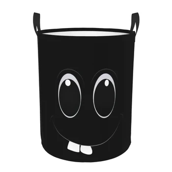 Smieklīgi Melnā Kaķa Sejas Karikatūra Veļas Grozs Salokāmi Kaķēnu Acu Rotaļlietas, Drēbes, kas Kavē Uzglabāšanas Bin Bērni Bērnudārzos Drēbes Grozā