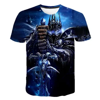 Spēle World Of Warcraft 3D Iespiests T-krekls Vīriešu un Sieviešu Modes Atdzist O-veida Kakla Īsām Piedurknēm T Krekls Harajuku Lielgabarīta t-veida Topi