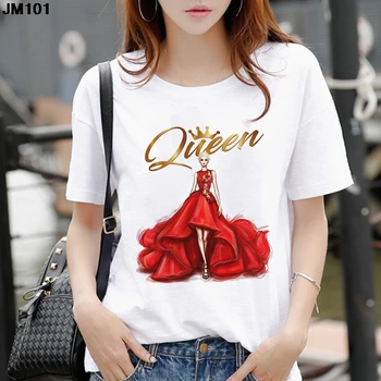 Vasarā Karstā Pārdošanas Modes Karaliene Drukātu T-krekls Harajuku Sieviešu Mīksto O-veida Kakla Zaudēt Top Tee Gadījuma Īsām Piedurknēm, Sieviešu T Drēbes