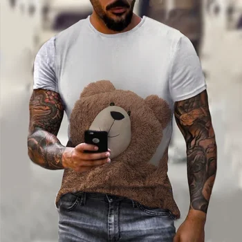 Vīriešu T Krekls Vīriešiem Dzīvnieku Apģērbu 3D Pilnu Drukas TShirts Vasaras Topi ar Īsām Piedurknēm Modes Hip Hop Lielgabarīta Tee Streetwear